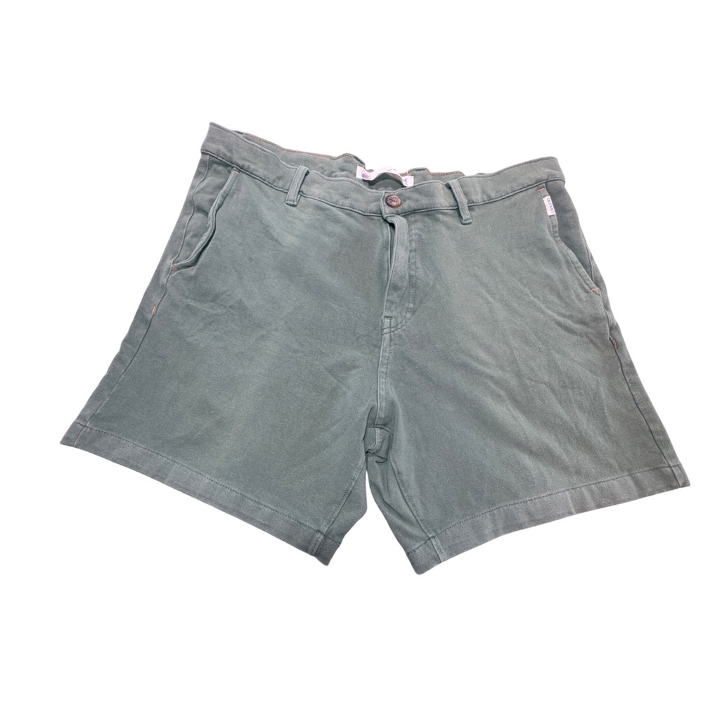 Laguna Chino Shorts Mens 36 Seafood Green Cotton Stretch Coastal Indie Vacay